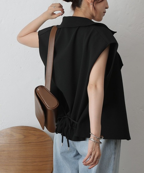 COLONY 2139(コロニートゥーワンスリーナイン)の「エステルヤーンテーラーベスト(ベスト・レディース・ブラック/グレー/モカ/グリーン・FREE)」の7枚目の写真