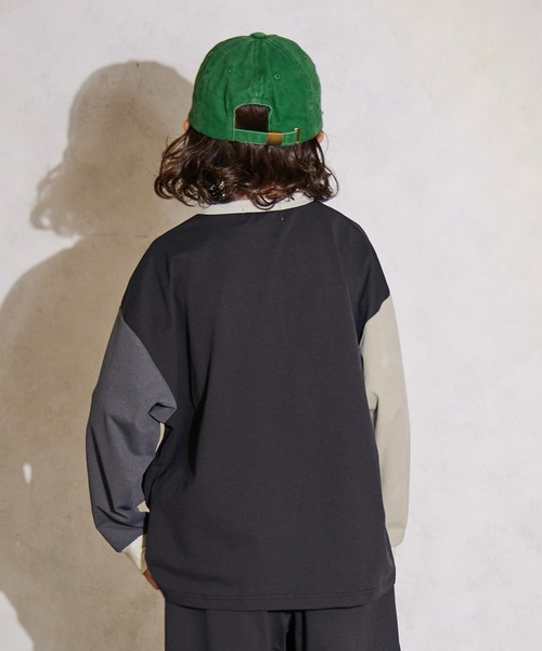 PAIRMANON STREET(ペアマノンストリート)の「【マルチファンクション】 吸水速乾 長袖 Tシャツ【PAIRMANON STREET】(Tシャツ/カットソー・キッズ・ブラック/パープル/ネイビー/ベージュ/オフホワイト/ブラック系その他/パープル系その他/ライトブルー/チャコールグレー/ブラック系その他3/ブラウン/ブラック系その他2/グレー系その他/レッド・130/120/110/100/160/150/140)」の16枚目の写真