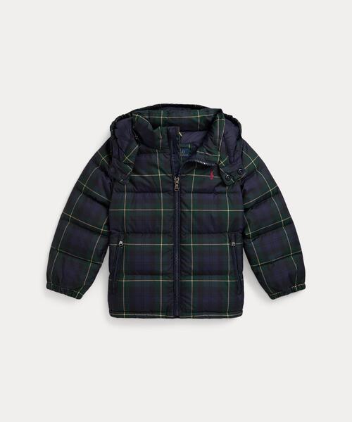 セール】チェック ダウン フーデッド ジャケット（ダウンジャケット