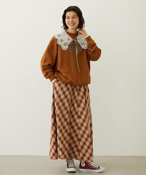 MILKFED.(ミルクフェド)の「CIRCLE LOGO SWEAT TOP(スウェット・レディース・オフホワイト/ブラウン/ネイビー・M/L)」の7枚目の写真
