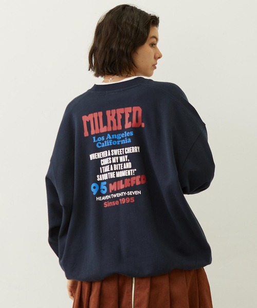 MILKFED.(ミルクフェド)の「CIRCLE LOGO SWEAT TOP(スウェット・レディース・オフホワイト/ブラウン/ネイビー・M/L)」の13枚目の写真