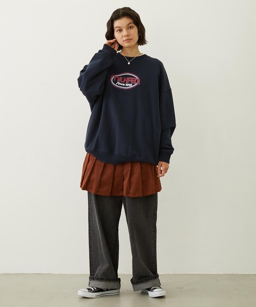 MILKFED.(ミルクフェド)の「CIRCLE LOGO SWEAT TOP(スウェット・レディース・オフホワイト/ブラウン/ネイビー・M/L)」の14枚目の写真