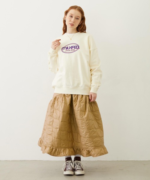 MILKFED.(ミルクフェド)の「CIRCLE LOGO SWEAT TOP(スウェット・レディース・オフホワイト/ブラウン/ネイビー・M/L)」の21枚目の写真