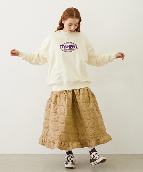 MILKFED.(ミルクフェド)の「CIRCLE LOGO SWEAT TOP(スウェット・レディース・オフホワイト/ブラウン/ネイビー・M/L)」の22枚目の写真