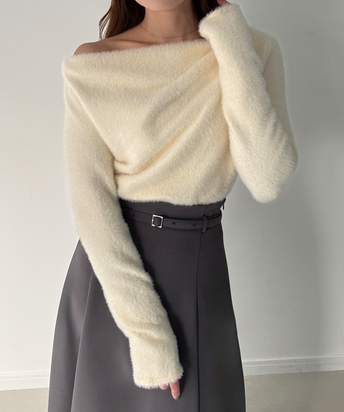 セール】ドレープシャギーニットトップス（ニット/セーター）｜CENEA