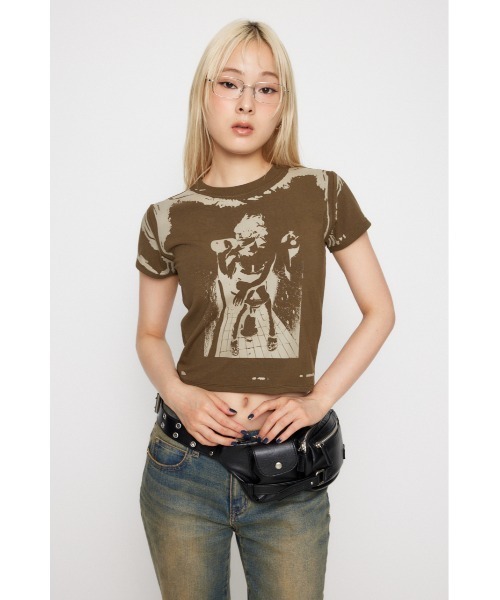 LAGUA GEM(ラグアジェム)の「VINTAGE LIKE MINI Tシャツ(Tシャツ/カットソー・レディース・カーキ/ブラウン/チャコールグレー・FREE)」の15枚目の写真