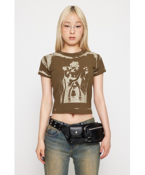LAGUA GEM(ラグアジェム)の「VINTAGE LIKE MINI Tシャツ(Tシャツ/カットソー・レディース・カーキ/ブラウン/チャコールグレー・FREE)」の14枚目の写真