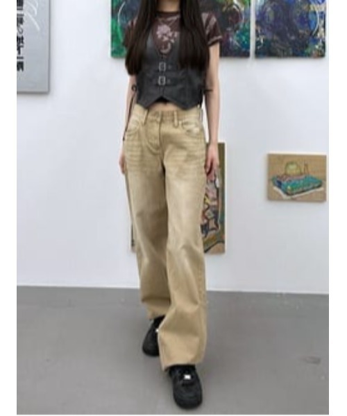 LAGUA GEM(ラグアジェム)の「VINTAGE LIKE MINI Tシャツ(Tシャツ/カットソー・レディース・カーキ/ブラウン/チャコールグレー・FREE)」の6枚目の写真