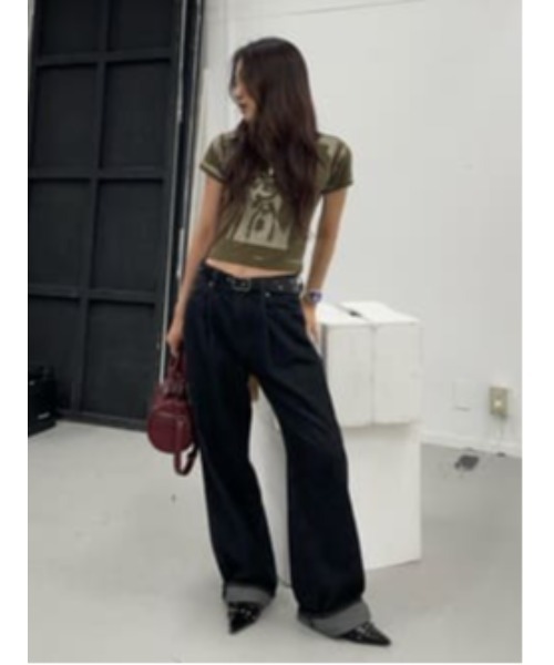LAGUA GEM(ラグアジェム)の「VINTAGE LIKE MINI Tシャツ(Tシャツ/カットソー・レディース・カーキ/ブラウン/チャコールグレー・FREE)」の7枚目の写真