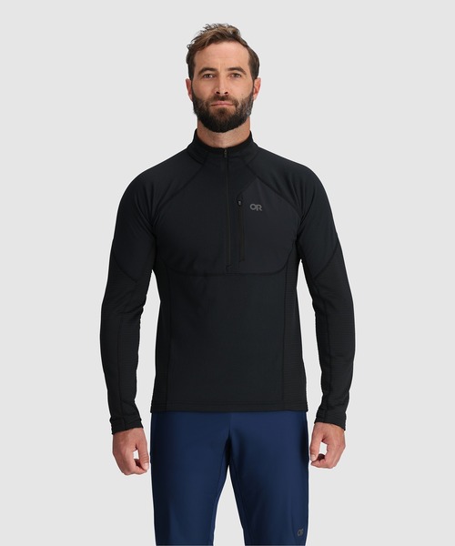 OUTDOOR RESEARCH(アウトドアリサーチ)の「OUTDOOR RESEARCH/アウトドアリサーチ Deviator Fleece Half Zip/デビエイターフリースハーフジップ(その他トップス・メンズ・ブラック・MEDIUM/LARGE)」の1枚目の写真