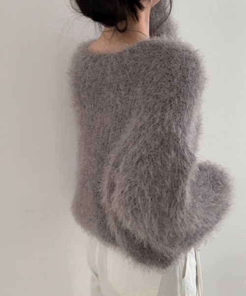 yuue' ( wear )(ユーイ)の「フロントボタンシャギーカーディガン(カーディガン/ボレロ・レディース・グレー/ブラック/ホワイト・FREE)」の9枚目の写真