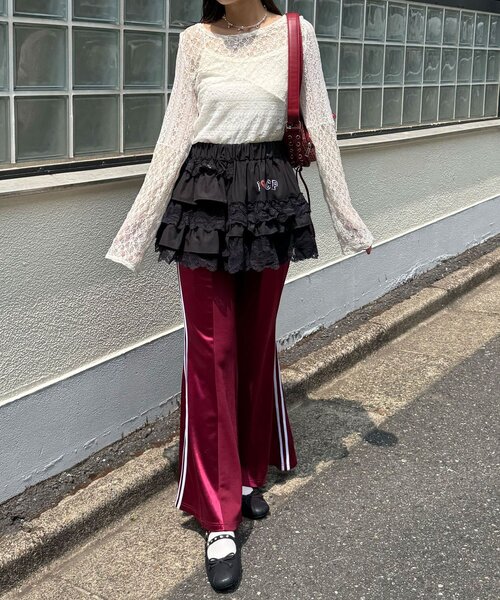CIAOPANIC（チャオパニック）の「ボリュームフリルレースティアードミニスカート（スカート・レディース・ブラック/ホワイト・ONE SIZE）」の17枚目の写真