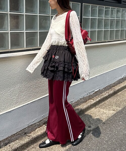 CIAOPANIC（チャオパニック）の「ボリュームフリルレースティアードミニスカート（スカート・レディース・ブラック/ホワイト・ONE SIZE）」の18枚目の写真