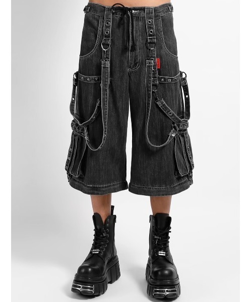 TRIPP nyc（トリップニューヨークシティ）の「【TRIPP NYC】STRAP ON ZIP OFF PANT[JM7117M] /【トリップ エヌワイシー】２wayストラップジップボンテージデニムパンツ（デニムパンツ・メンズ・チャコール・XS/XXS/M/S）」の3枚目の写真
