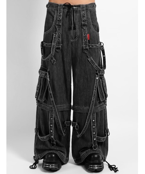 TRIPP nyc（トリップニューヨークシティ）の「【TRIPP NYC】STRAP ON ZIP OFF PANT[JM7117M] /【トリップ エヌワイシー】２wayストラップジップボンテージデニムパンツ（デニムパンツ・メンズ・チャコール・XS/XXS/M/S）」の5枚目の写真
