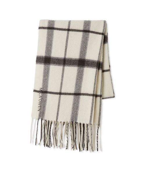 Mila Owen(ミラオーウェン)の「ウールストール(ストール/ショール・レディース・グレー/ターコイズブルー/チェック/ブラウン/ピンク・F)」の10枚目の写真