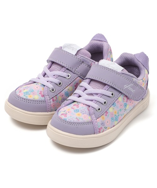 IFME（イフミー）の「KIDS｜ifme CALIN 花柄プリントスニーカー（スニーカー・キッズ・ホワイト/パープル/ピンク・16.5cm/17.5cm/18.5cm/15.5cm/20.5cm/19.5cm/16.0cm/17.0cm/18.0cm/19.0cm/20.0cm/21.0cm/15.0cm）」の2枚目の写真