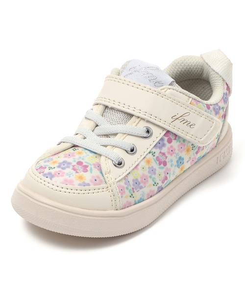 IFME（イフミー）の「KIDS｜ifme CALIN 花柄プリントスニーカー（スニーカー・キッズ・ホワイト/パープル/ピンク・16.5cm/17.5cm/18.5cm/15.5cm/20.5cm/19.5cm/16.0cm/17.0cm/18.0cm/19.0cm/20.0cm/21.0cm/15.0cm）」の5枚目の写真
