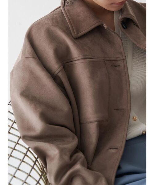 TONAL（トーナル）の「フェイクスエードシャツジャケット（その他アウター・レディース・ライトブルー/ブラウン/ライトグレー・MEDIUM）」の17枚目の写真