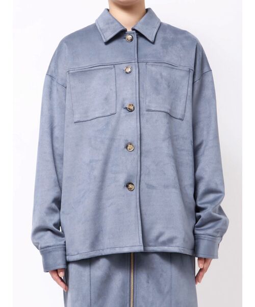 TONAL（トーナル）の「フェイクスエードシャツジャケット（その他アウター・レディース・ライトブルー/ブラウン/ライトグレー・MEDIUM）」の18枚目の写真