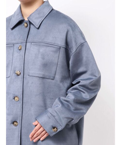 TONAL（トーナル）の「フェイクスエードシャツジャケット（その他アウター・レディース・ライトブルー/ブラウン/ライトグレー・MEDIUM）」の22枚目の写真