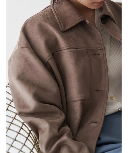 TONAL（トーナル）の「フェイクスエードシャツジャケット（その他アウター・レディース・ライトブルー/ブラウン/ライトグレー・MEDIUM）」の9枚目の写真