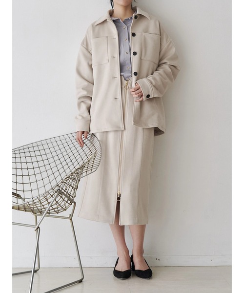 TONAL（トーナル）の「フェイクスエードシャツジャケット（その他アウター・レディース・ライトブルー/ブラウン/ライトグレー・MEDIUM）」の10枚目の写真