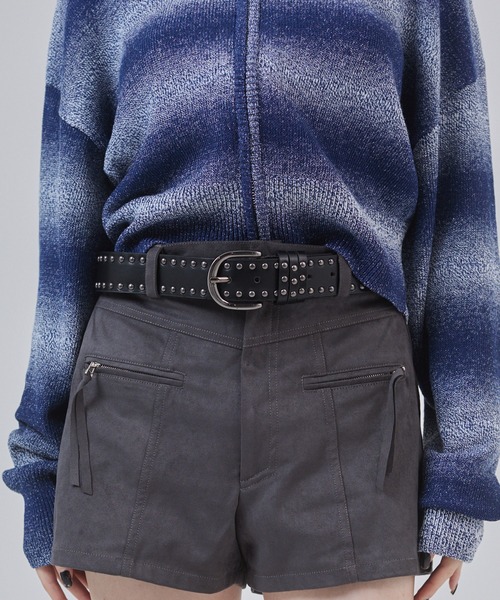 ENVYM（アンビー）の「スタッズベルト（ベルト・レディース・ブラック/ホワイト・FREE）」の2枚目の写真