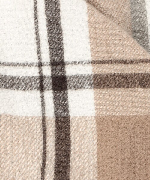 MONO COMME CA(モノコムサ)の「フード風 ポンチョストール(ストール/ショール・レディース・グレー/アイボリー・FREE)」の13枚目の写真