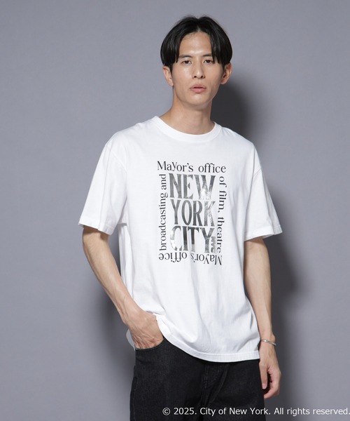 NANO universe(ナノユニバース)の「別注GOOD ROCK SPEED NYC シルバー箔プリントTシャツ(Tシャツ/カットソー・メンズ・ホワイト・L/M)」の1枚目の写真