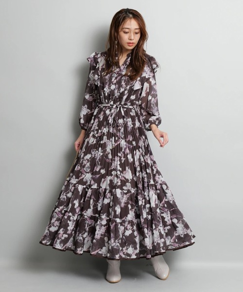 ジャスグリッティー アイビープリントワンピース プリーツ sサイズ 1