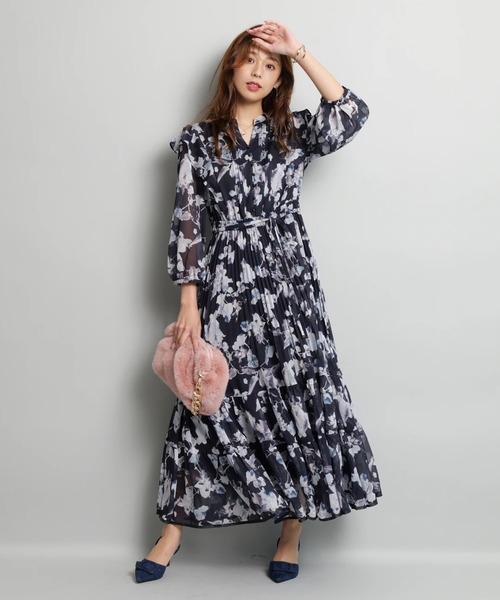 ジャスグリッティー　アイビープリントワンピース　プリーツ　sサイズ　1サイズ ジャスグリッティー アイビープリントワンピース プリーツ sサイズ 1