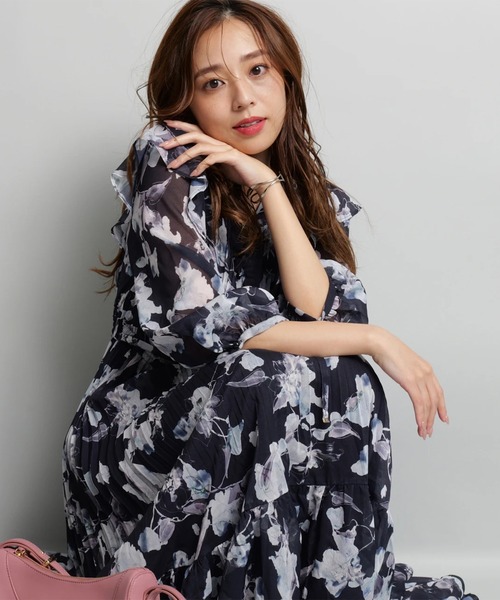 ジャスグリッティーアイビープリントワンピース　アプワイザーリッシエ ジャスグリッティーアイビープリントワンピース アプワイザーリッシエ