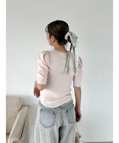 SNIDEL(スナイデル)の「【Chacott】リブニットプルオーバー(ニット/セーター・レディース・ホワイト/ピンク/ダークグレー・F)」の15枚目の写真