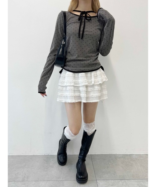 PHILLY（フィリー）の「ドットベロアトップス（Tシャツ/カットソー・レディース・グレー/ブラック・FREE）」の8枚目の写真