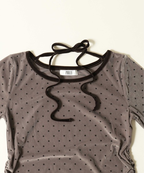 PHILLY（フィリー）の「ドットベロアトップス（Tシャツ/カットソー・レディース・グレー/ブラック・FREE）」の10枚目の写真