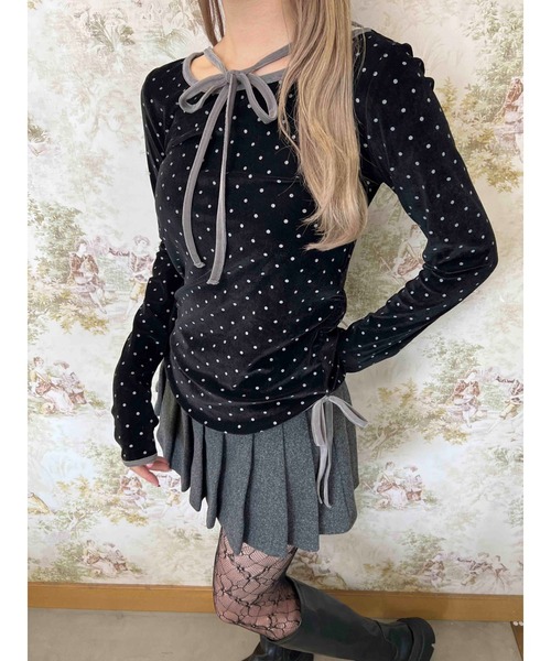 PHILLY（フィリー）の「ドットベロアトップス（Tシャツ/カットソー・レディース・グレー/ブラック・FREE）」の17枚目の写真