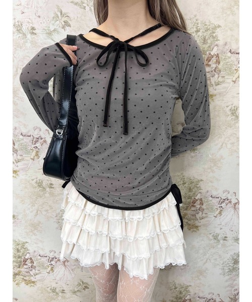 PHILLY（フィリー）の「ドットベロアトップス（Tシャツ/カットソー・レディース・グレー/ブラック・FREE）」の22枚目の写真