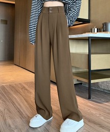 ワイドパンツ ツータックスラックスパンツ