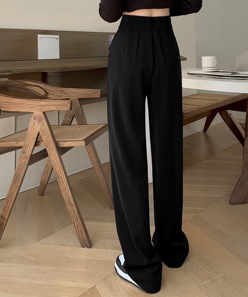 Miniministore(ミニミニストア)の「ワイドパンツ ツータックスラックスパンツ(スラックス・レディース・ブラック/ライトブラウン/ホワイト/ダークグレー・M/S/L)」の7枚目の写真