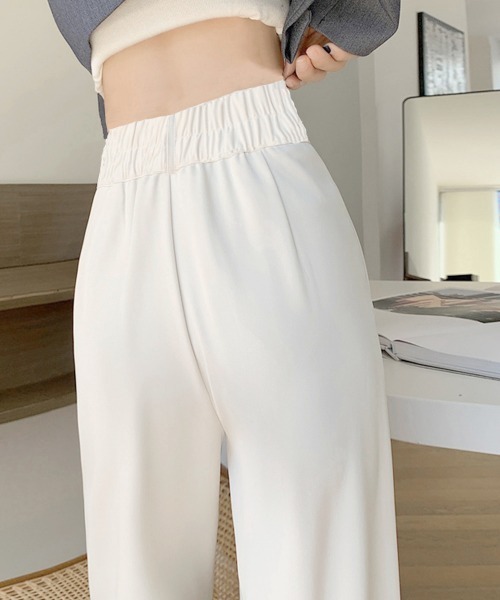 Miniministore(ミニミニストア)の「ワイドパンツ ツータックスラックスパンツ(スラックス・レディース・ブラック/ライトブラウン/ホワイト/ダークグレー・M/S/L)」の12枚目の写真