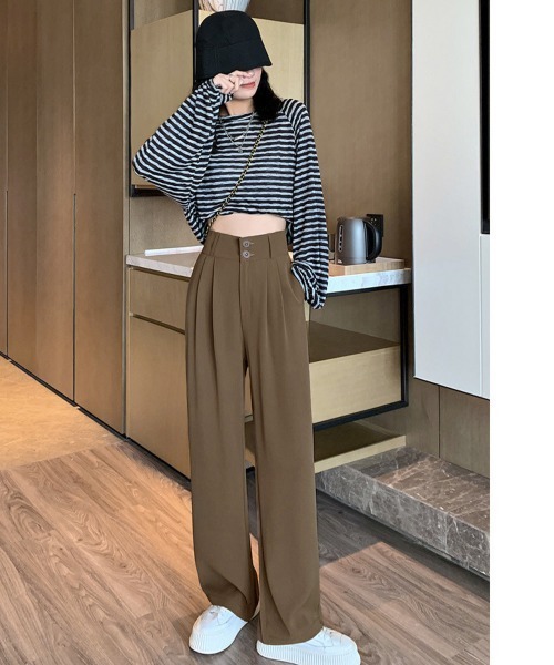Miniministore(ミニミニストア)の「ワイドパンツ ツータックスラックスパンツ(スラックス・レディース・ブラック/ライトブラウン/ホワイト/ダークグレー・M/S/L)」の14枚目の写真