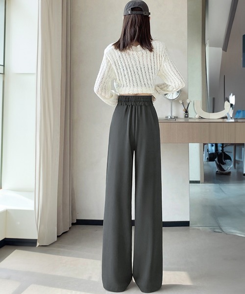 Miniministore(ミニミニストア)の「ワイドパンツ ツータックスラックスパンツ(スラックス・レディース・ブラック/ライトブラウン/ホワイト/ダークグレー・M/S/L)」の18枚目の写真