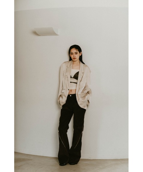 Knuth Marf（クヌースマーフ）の「embroidered satin jacket（テーラードジャケット・レディース・アイボリー/ブラック/モスグリーン・FREE）」の12枚目の写真