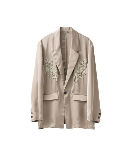 Knuth Marf（クヌースマーフ）の「embroidered satin jacket（テーラードジャケット・レディース・アイボリー/ブラック/モスグリーン・FREE）」の7枚目の写真