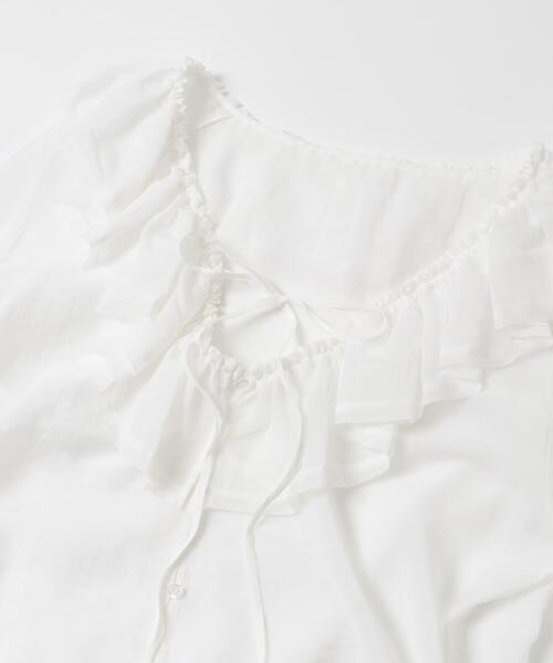 F by ROSSO（エフバイロッソ）の「F by ROSSO　フリルカラーシアーブラウス（シャツ/ブラウス・レディース・ブラック/オフホワイト・FREE）」の18枚目の写真