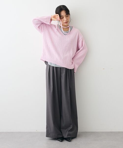 CRAFT STANDARD BOUTIQUE(クラフトスタンダードブティック)の「3タックワイドスラックス◆(その他パンツ・レディース・ブラウン/チャコールグレー・M/L)」の10枚目の写真