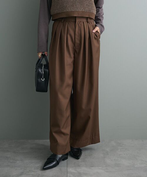 CRAFT STANDARD BOUTIQUE(クラフトスタンダードブティック)の「3タックワイドスラックス◆(その他パンツ・レディース・ブラウン/チャコールグレー・M/L)」の13枚目の写真
