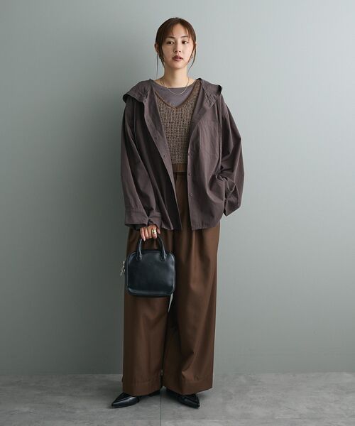 CRAFT STANDARD BOUTIQUE(クラフトスタンダードブティック)の「3タックワイドスラックス◆(その他パンツ・レディース・ブラウン/チャコールグレー・M/L)」の18枚目の写真