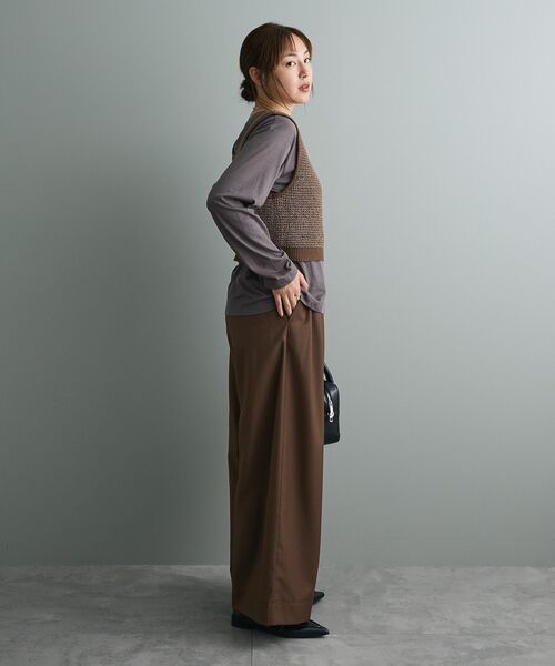 CRAFT STANDARD BOUTIQUE(クラフトスタンダードブティック)の「3タックワイドスラックス◆(その他パンツ・レディース・ブラウン/チャコールグレー・M/L)」の20枚目の写真